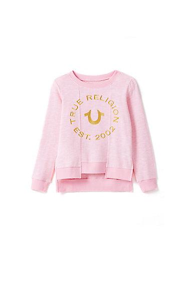Tr Kids Sweatshirt | Soft Pink | Size Small | True Religion