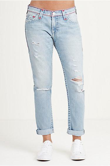 Audrey Ripped Slim Boyfriend Super T Womens Jean | Rare Find | Size 23 | True Religion