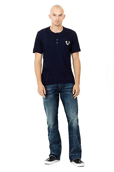 Mens Billy Bootcut Jean W/ Flap | Combat Blues | Size 28 | True Religion