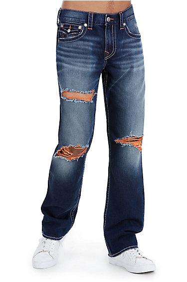 Men's Straight Fit White Stitch Jean | Burning Rocks | Size 31 | True Religion