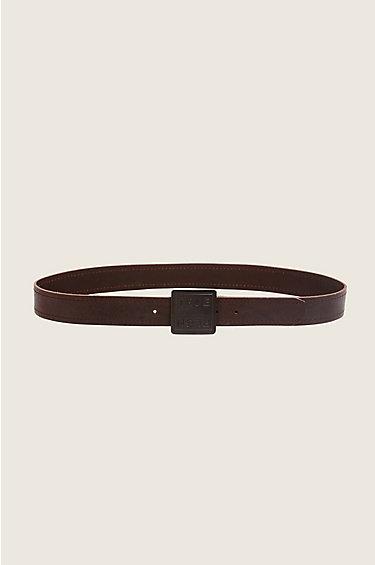True Religion Mens Plaque Belt - Muse Dark Brown