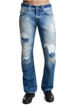 Men's Straight Fit Big T Jean | Exhm Rays Of Blue W/rips | Size 27 | True Religion