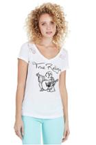 Crystal Buddha Panel Rounded V Neck Womens Tee | White | Size Small | True Religion