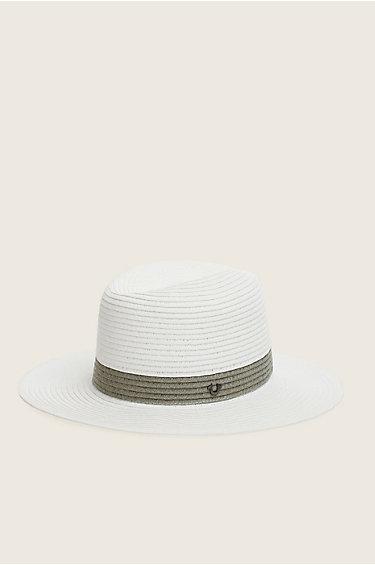 True Religion Straw Fedora - Off White