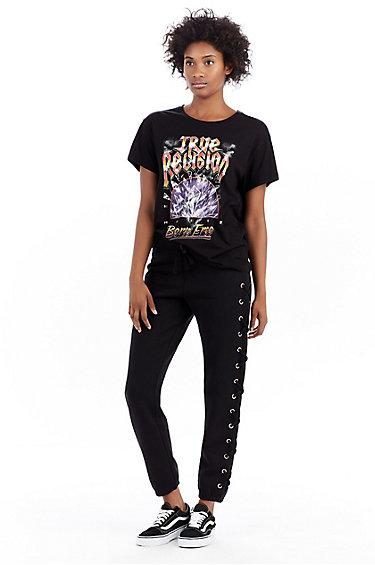 Laceup Skinny Womens Pant | Black | Size X Small | True Religion