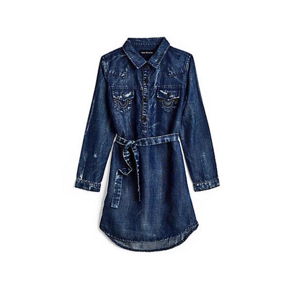 Western Shirt Toddler/little Kids Dress | Indigo | Size 5 | True Religion