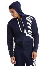 Men's Street Active Raw Edge Hoodie | Navy | Size Medium | True Religion