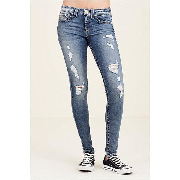 Women's Super Skinny Fit Ripped Jean | Twisted Blue | Size 24 | True Religion