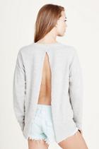 True Religion Open Back Womens Sweatshirt - Heather Grey