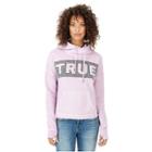 Womens Cropped Pullover Hoodie | Lilac | Size Small | True Religion