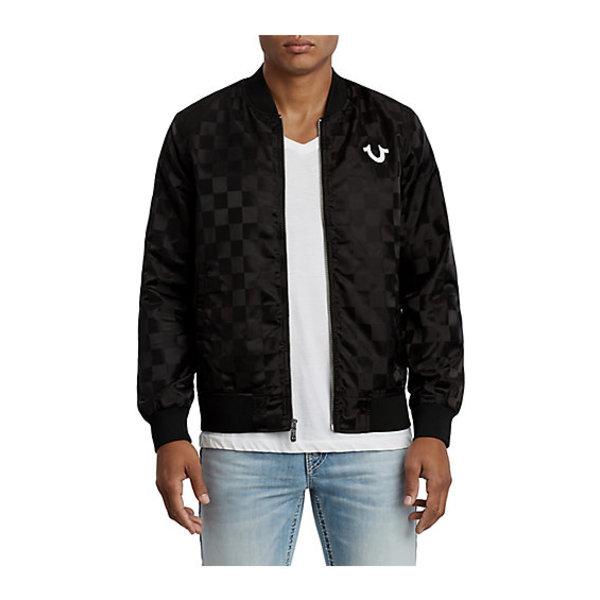 Men's Checkered Buddha Brand Nylon Jacket | Black/black | Size Small | True Religion