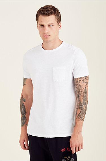 Pocket Mens Tee | White | Size Large | True Religion