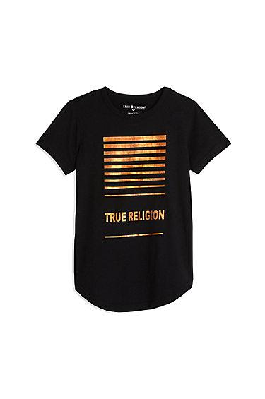 Men's Big Kids Boys Metallic Logo Tee | Black | Size 2t | True Religion