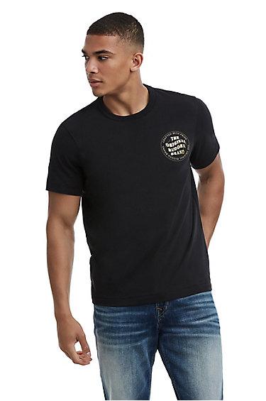 Mens Wavy Buddha Brand Tee | Black | Size X Small | True Religion
