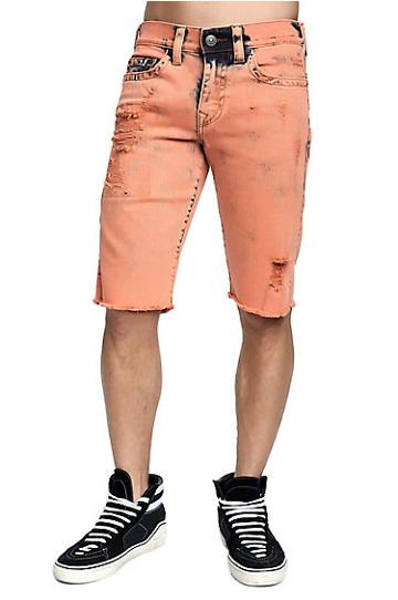 Mens Distressed Ricky Straight Short | Fce Sunburst Backdrop | Size 28 | True Religion
