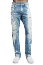 Men's Straight Fit Acid Blotch Jean | Exll Moving Tide W/rips | Size 27 | True Religion