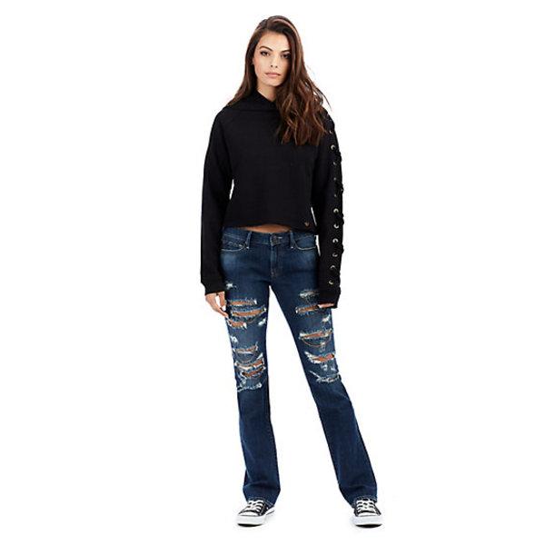 Billie Straight Destroyed Chain Womens Jean | Chain Of Fools | Size 23 | True Religion