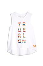 Kids Stripe Logo Tank Top | White | Size Small | True Religion