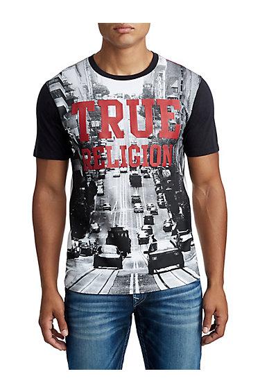 Mens San Francisco City Graphic Tee | White/black | Size X Small | True Religion