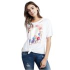Womens Open Back Floral Graphic Tee | White | Size X Small | True Religion