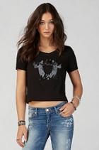 True Religion Endless Skies Cropped Womens Graphic Tee - Black