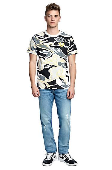 Mens Camo Buddha Puff Tee | Yellow | Size X Small | True Religion