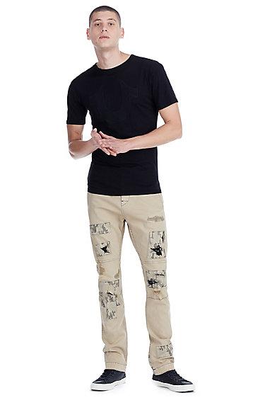Mens Camo Patch Logan Slim Pant | Honey Taupe | Size 28 | True Religion