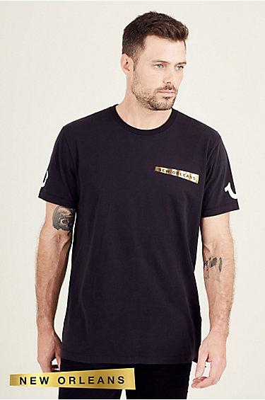 Cities Mens Tee | Black  | Size Small | True Religion