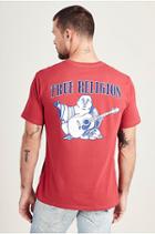 Mens Felt Varsity Graphic Tee | Ruby Red | Size X Large | True Religion