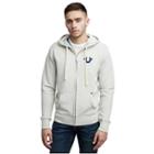 Mens Classic Logo Zip Up Hoodie | Oatmeal | Size Large | True Religion
