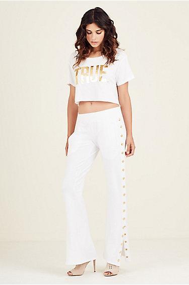 Cropped Bf Womens Tee | White | Size Large | True Religion