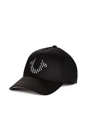 Mesh Overlay Baseball Cap | Black | True Religion