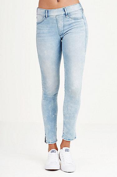 True Religion The Runway Legging Crop - Vintage Dusty Blue