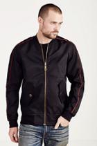 True Religion Reversible Two Tone Mens Bomber Jacket - Washed Black
