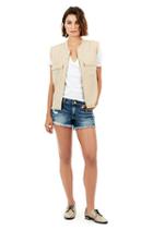 Zip Front Utility Womens Tank | Scuffed Beige | Size X Small | True Religion