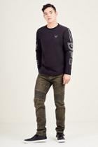 Rocco Skinny Coated Moto Mens Jean | Burnt Olive | Size 31 | True Religion