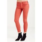 Halle Super Skinny Cropped Womens Jean | Red | Size 23 | True Religion