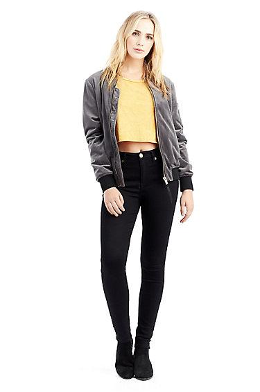 Velvet Womens Bomber Jacket | Grey | Size X Small | True Religion
