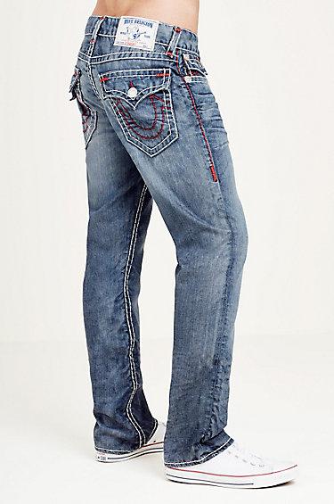 True Religion Hand Picked Straight Red Super T Mens Jean