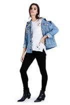Womens Embelished Danni Denim Jacket | Wonderland Blue | Size X Small | True Religion
