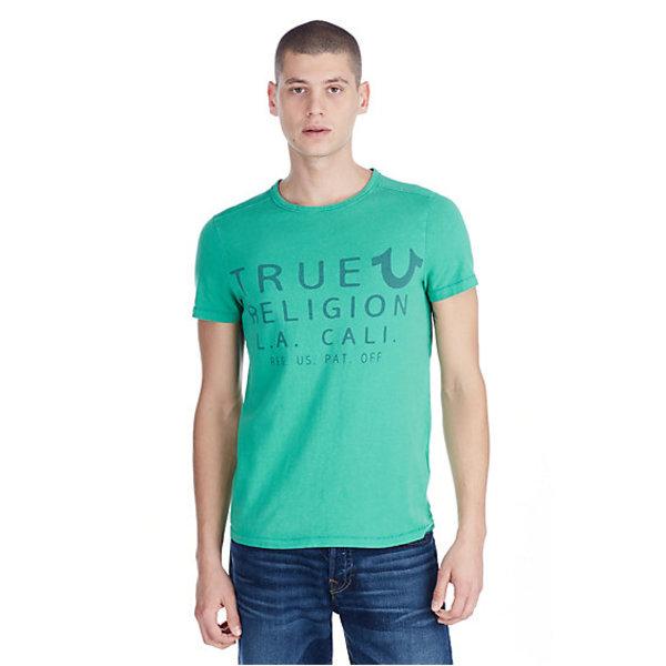 True La Crew Neck Mens Tee | Kelly | Size Medium | True Religion