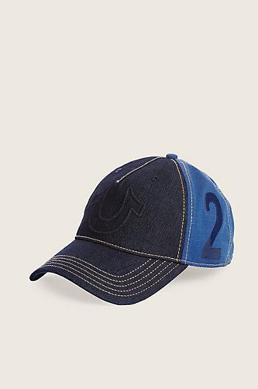 True Religion Raised Horseshoe Baseball Cap - Dark Indigo