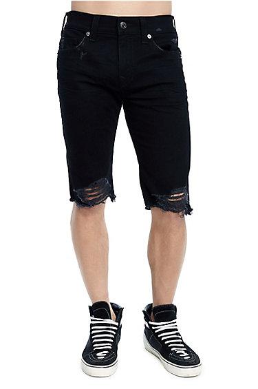 Mens Distressed Rocco Short | Chalkboard | Size 29 | True Religion