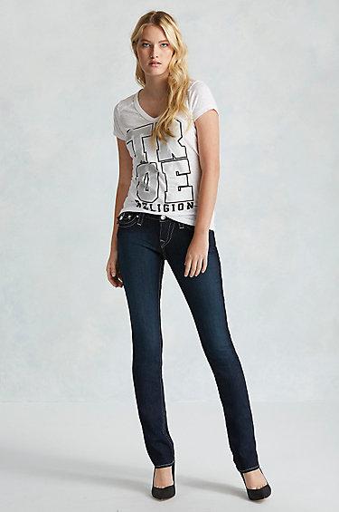 True Religion Hand Picked Slim Straight Womens Jean - Lonestar