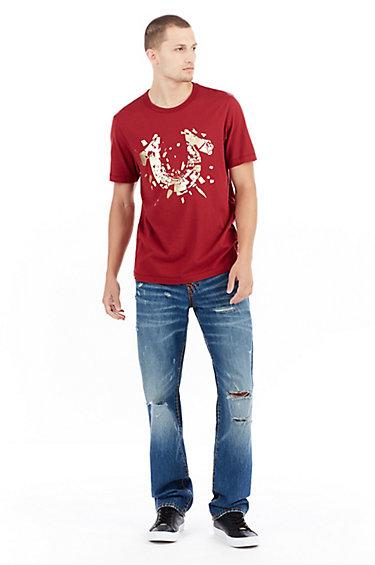 Mens Super T Ricky Straight Jean W/ Flap | Worn Ever Fade | Size 28 | True Religion