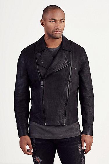 True Religion Russell Westbrook Double Zip Moto Jacket - Jet Black