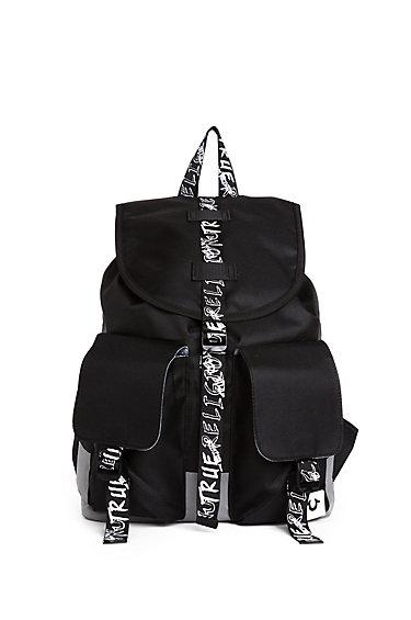 Mens Nylon Cargo Pckt Backpack | Black | True Religion