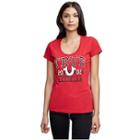 Women's Athletic True Horseshoe Scoop Neck Tee | Ruby Red | Size X Small | True Religion