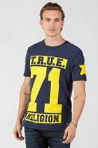 True Religion True 71 Stars Print Mens T-shirt - Rugby Blue