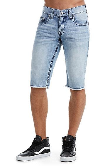 Men's Straight Fit Fray Short | Rocky Mist | Size 36 | True Religion